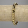 Bracelet en hématite dorée facettée, 5,5×5,5 mm ± couleur dorée, longueur 18 cm ± élastique