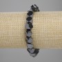 Bracelet en hématite à facettes multiples 8×8 mm ±, longueur 18 cm ±, base élastique