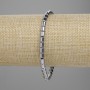 Bracelet hématite cylindrique 5×4 mm ± couleur argent, longueur 18 cm ± élastique