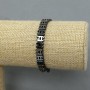 Bracelet Chanel Hématite 8×6 mm ±, longueur environ 18 cm ± élastique