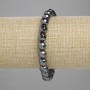 Bracelet en hématite facettée — billes de 8 mm ±, longueur environ 18 cm ±, élastique