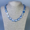 Collier en kyanite ovale 16×12 mm, longueur environ 50 cm, avec fermoir