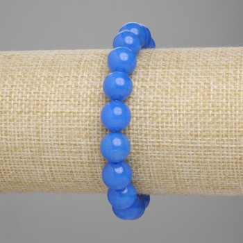 Bracelet apatite boule lisse, diamètre 10 mm ±, longueur 18 cm ±, élastique