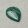 Pendentif malachite en goutte 30×22 mm, trou latéral