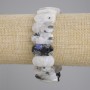 Bracelet adulaire à maillons facettés, diamètre 20×10 mm ±, longueur 18 cm ±, élastique