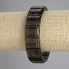 Bracelet topaze fumée, maillons lisses, diamètre 18×13 mm ±, longueur 18 cm ±, élastique