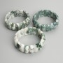 Bracelet en agate mousse, maillons, diamètre 25 × 11 mm ±, longueur 18 cm ±, base élastique