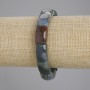 Bracelet agate mousse, maillon, diamètre 16×10 mm, longueur 18 cm ±, élastique