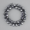 Perles Terahertz multifacettes, diamètre 10 mm+-, longueur 39 cm+-, sur fil