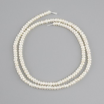 Perles d'eau douce, diamètre 3–3,5×2 mm, longueur 36 cm, sur fil