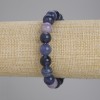 Bracelet fluorite perles lisses, diamètre 9 mm, longueur 18 cm (élastique)