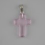 Pendentif Croix quartz teinté 25×18 mm +-, longueur 35 mm+