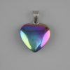 Pendentif Cœur en hématite au reflet pétrole 20×20 mm ±, longueur d’environ 28 mm