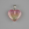 Pendentif cœur en quartz teinté 20×20 mm ±, longueur environ 30 mm ±