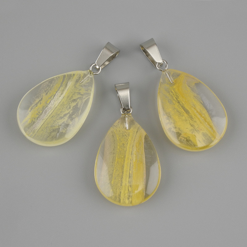 Pendentif Goutte en résine transparente 25x18x35 mm+