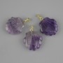 Pendentif coquille améthyste 22×22 mm, longueur 30 mm ±