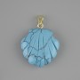 Pendentif Coquille Turquoise 22×22 mm +-, longueur 30 mm+-