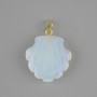 Pendentif Coquille Pierre de lune Opalite 22×22×mm+-, longueur 30 mm+