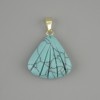 Pendentif Turquoise Coquille 20×20×mm+-, longueur 28 mm+