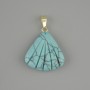 Pendentif Turquoise Coquille 20×20×mm+-, longueur 28 mm+