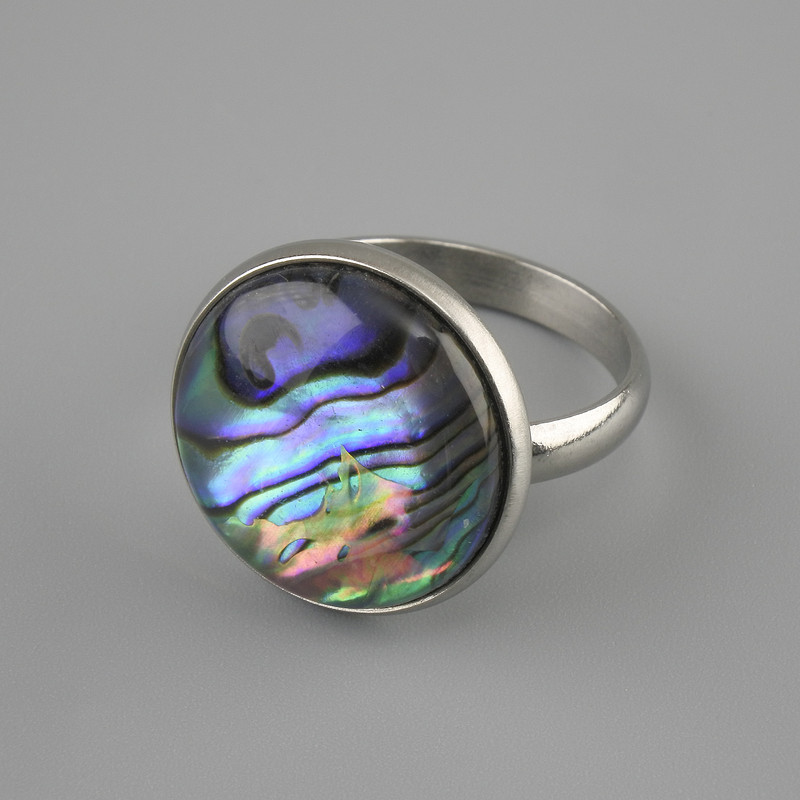 Bague Haliotis 17,5 mm +/-, métal argenté