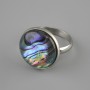Bague Haliotis 17,5 mm +/-, métal argenté