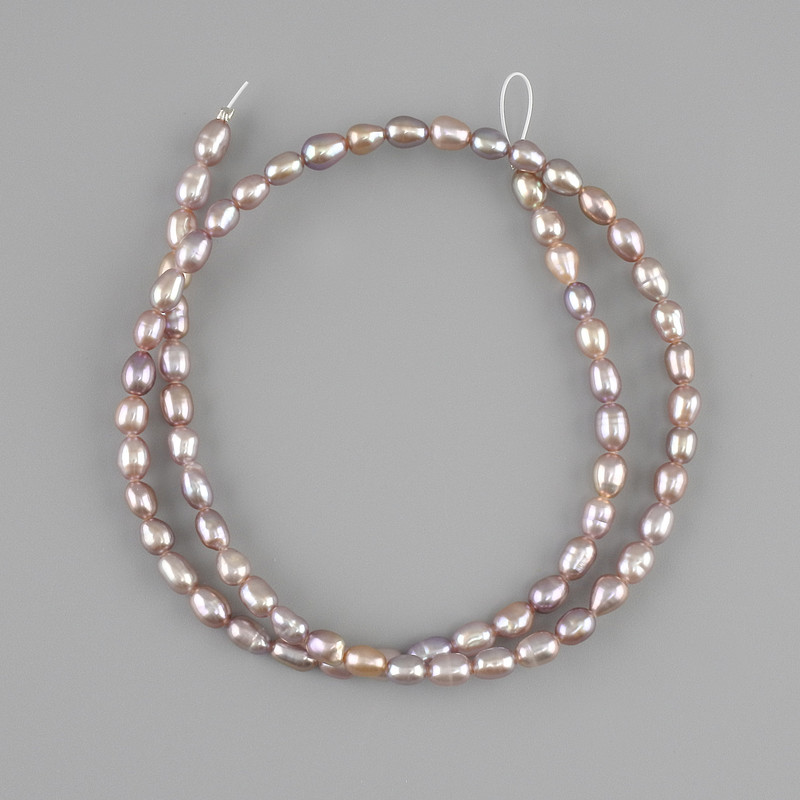 Perles naturelles d'eau douce 4,5–5 × 3,5–4 mm, longueur 36 cm