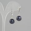 Boucles d'oreilles en perles d'eau douce, diamètre 12 mm ±, longueur 30 mm ±