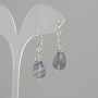 Boucles d'oreilles fluorite en goutte, diamètre 14×10 mm ±, longueur 37 mm+