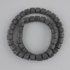 Perles noires de lave volcanique cylindriques, diamètre d'environ 8×8 mm, sur fil, longueur d'environ 38 cm