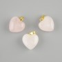 Pendentif Cœur en quartz rose 15x15x23 mm+