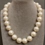 Collier de perles de Majorque, longueur environ 43 cm avec fermoir