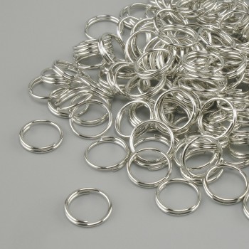 Anneau à ressort, diamètre 8 mm, métal argenté, conditionnement 20 g
