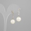 Boucles d'oreilles-puces Perles de Majorque, diamètre environ 12 mm, longueur environ 30 mm