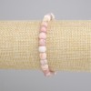 Bracelet Opale rose facettée en cubes, diamètre 6x6mm, longueur 18cm, élastique