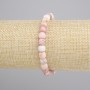Bracelet Opale rose facettée en cubes, diamètre 6x6mm, longueur 18cm, élastique
