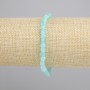 Bracelet amazonite facetté, cube 4×4 mm, longueur 18 cm, élastique