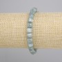 Bracelet Jadeïte facetté en cube, 7×7 mm, longueur environ 18 cm, élastique