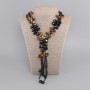 Collier à trois rangs en assortiment de pierres, longueur 55 cm+