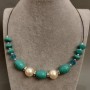 Collier Turquoise Majorque, longueur 46 cm+