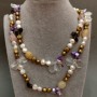 Collier assortiment de pierres, longueur 55 cm+