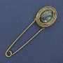 Broche-épingle Haliotis doré en métal 80×22 mm+