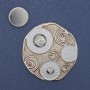 Broche magnétique Accent émail argenté métal 45 mm+
