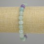 Bracelet fluorite boules lisses, diamètre 8 mm ±, longueur 18 cm ±, élastique