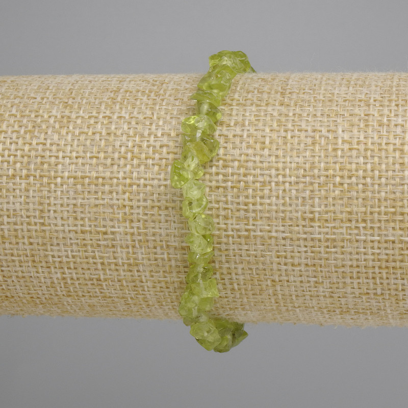 Bracelet en chrysoprase, éclats, longueur 18 cm ± élastique