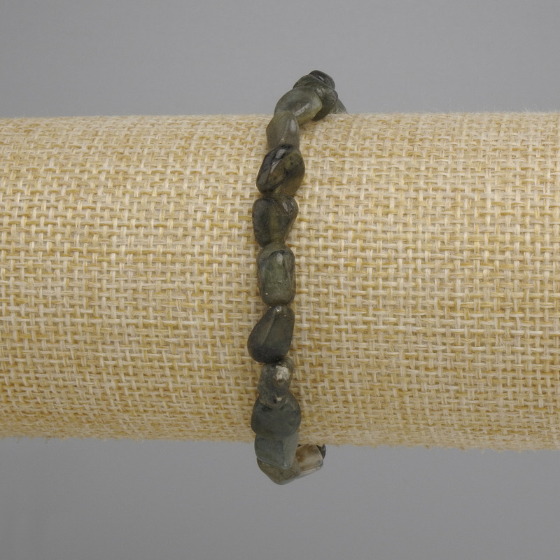 Bracelet labradorite galetée, diamètre 7-9×5-7, 5 mm ±, longueur 18 cm ± élastique
