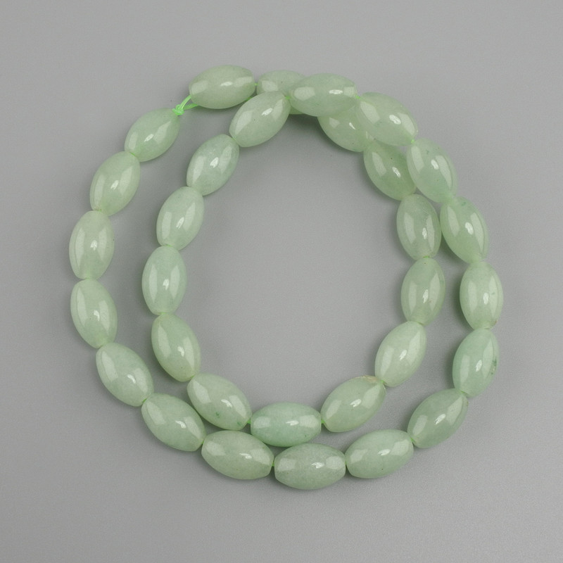 Perles de jadéite en grain, diamètre 12,5×8 mm, longueur 38 cm ±