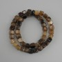 Perles d'agate en cube, diamètre 7–8 mm, longueur 37 cm sur fil