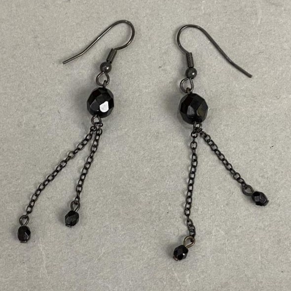 Boucles d'oreilles en cristal tchèque, longueur 70 mm +