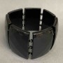 Bracelet en agate à maillons facettés 40 × 28 mm, longueur 18 cm, élastique